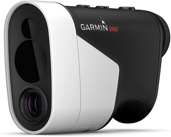 Garmin Approach Z82 laser rangefinder with 2D CourseView mapping and hazard view.