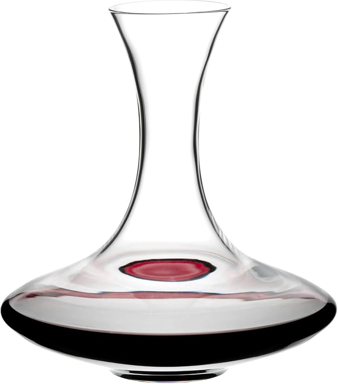 Riedel Ultra Decanter made from full-lead crystal with wide base for optimal aeration.